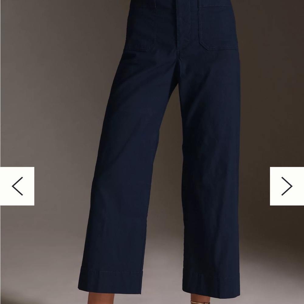 Maeve Colette Navy Wide-Leg Trousers